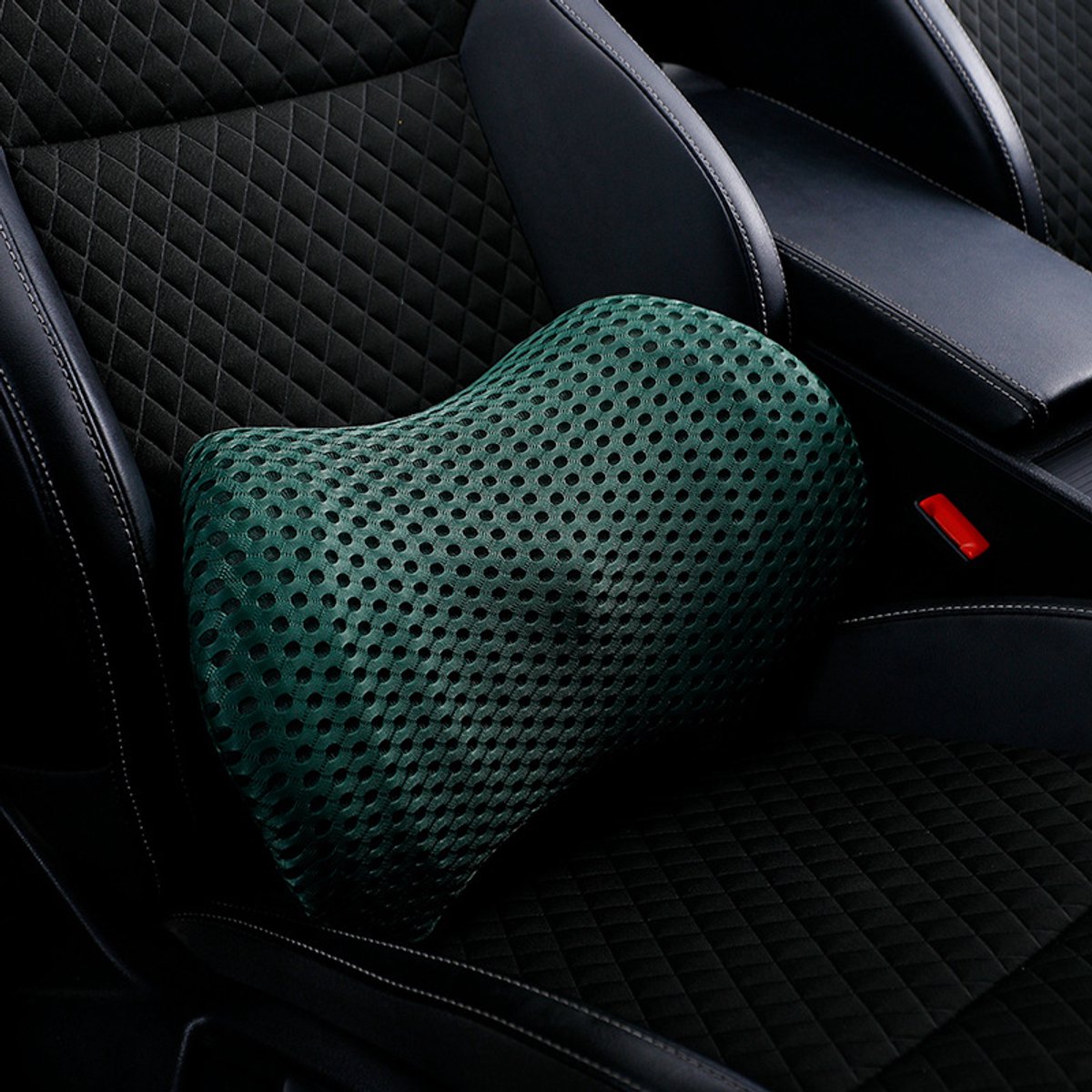 Ergonomisch rugkussen - 46×22x16 cm - Rugsteun - Orthopedisch rugkussen - Lendensteun - Rugsteun Auto - Rugondersteuning - Onderrugondersteuning - Lendenkussen - Ergonomisch - Traagschuim - Geschikt voor Bureaustoel, Auto, Bed, Bank - Groen