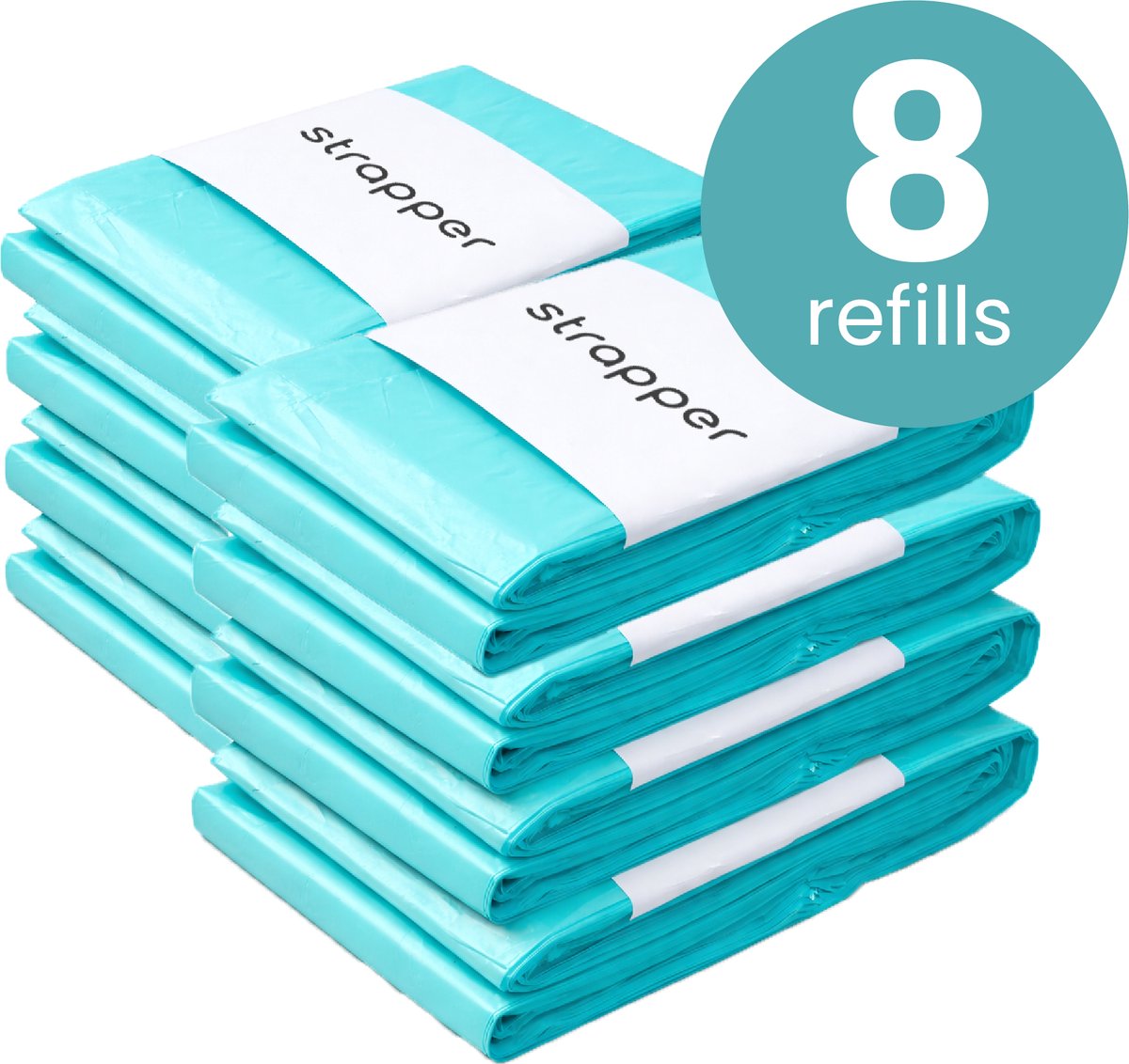 Strapper 8 Odor Lock Afvalzakken 15/16L - Geschikt voor luieremmers van o.a. Korbell