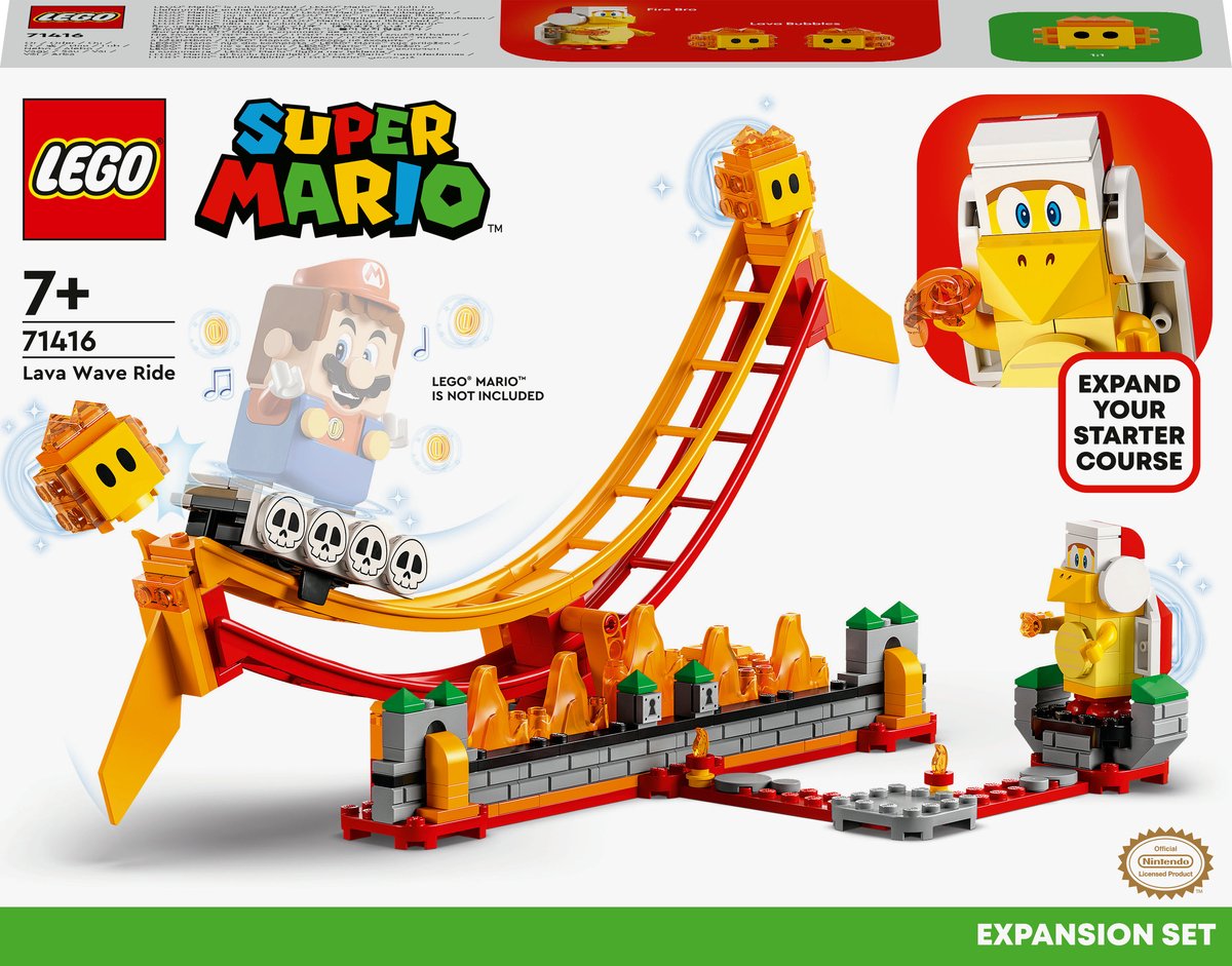Bol.com LEGO 71416 Super Mario Uitbreidingsset: Rit over lavagolven, Bouwbare Game Speelgoed aanbieding