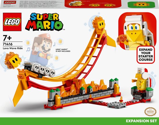 LEGO 71416 Super Mario Uitbreidingsset: Rit over lavagolven, Bouwbare Game Speelgoed