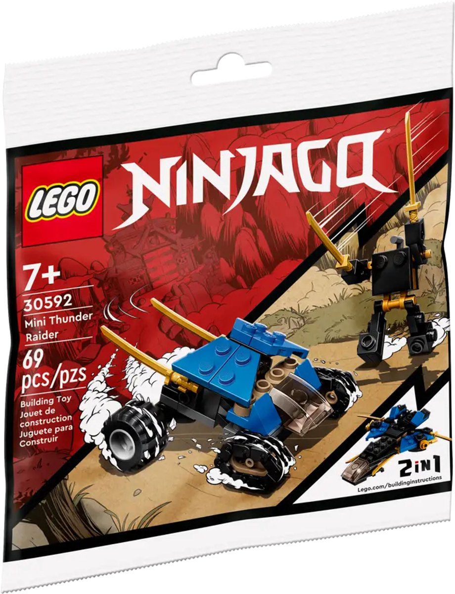 LEGO NINJAGO Mini Thunder Raider 30592, Bouwpakket, 7 jaar, Kunststof, 69 stuk(s) — cadeau in Spellen & Speelgoed - foto 3