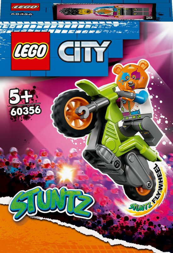 LEGO 60356 City Stuntz Beer stuntmotor, Actie Speelgoed met Coureur Poppetje