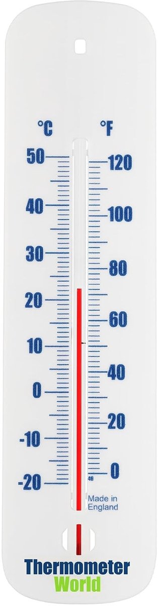 Aanlegthermometer - Wit - Nauwkeurige Wandthermometer voor Binnen en Buiten - Voor Huis, Tuin en Kas