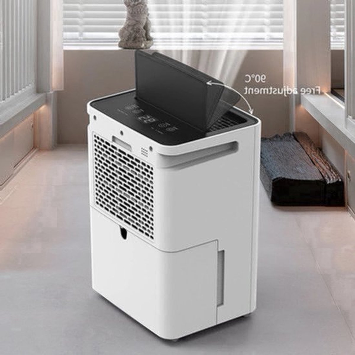 Luchtontvochtiger - Luchtreiniger - Dehumidifier - Draagbare - 38dB - 3.2L - Energiezuinig - Smart Touch Panel - Kledingdroogfunctie - voor Thuis - en Kantoorgebruik - Wit