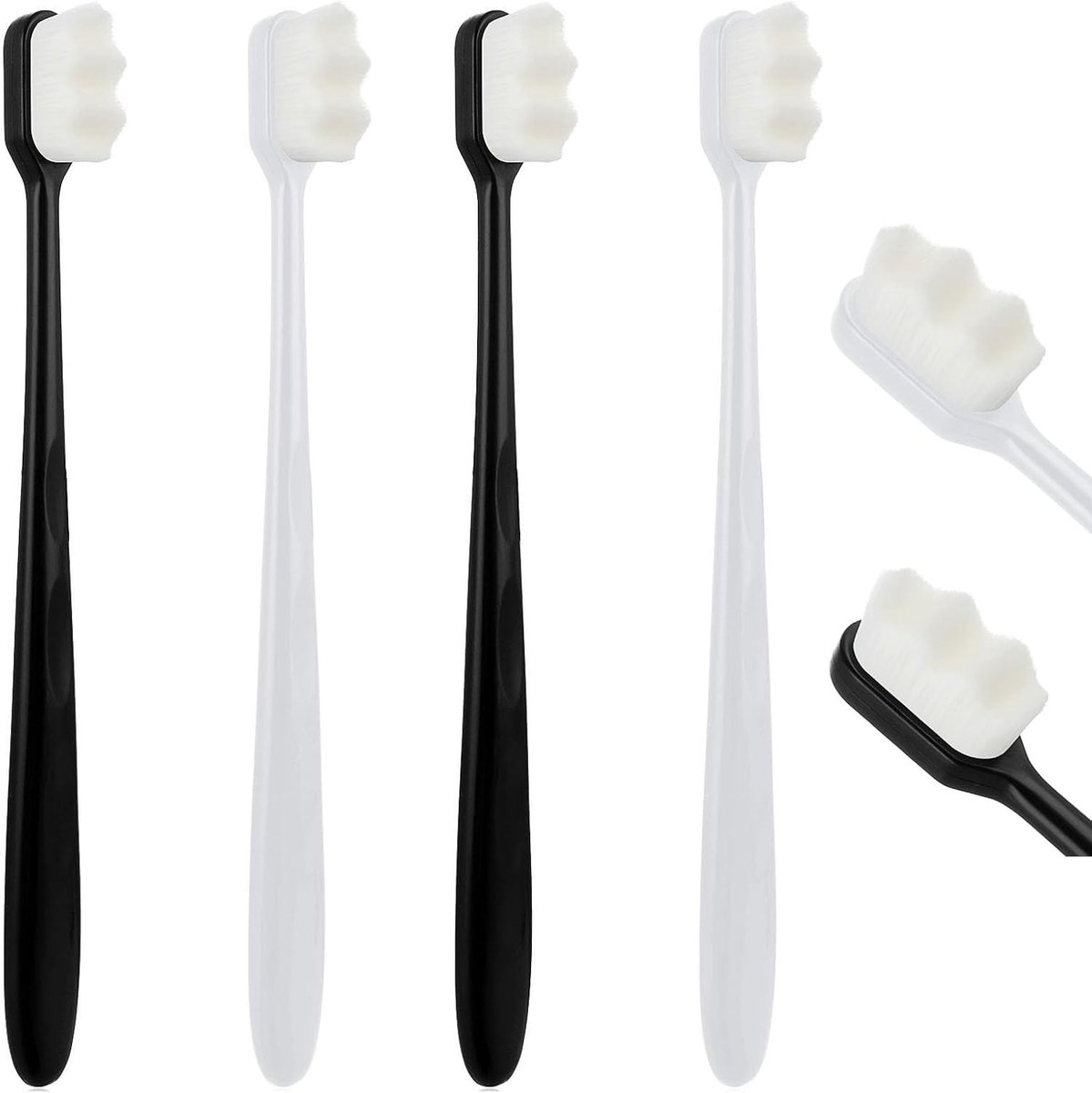 Set van 4 Zachte Tandenborstels met Micro Nano Technologie voor Gevoelige Tandvlees en Optimale Mondhygiëne