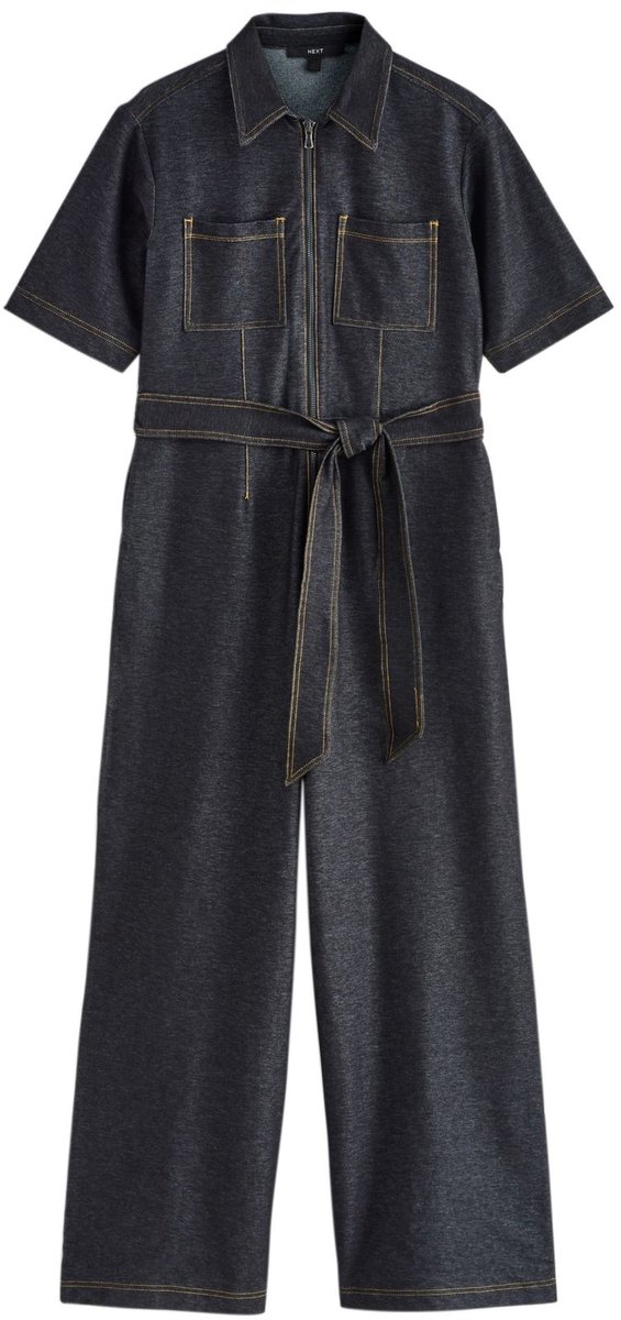 Next - Dames - Denim jersey jumpsuit - Zwart