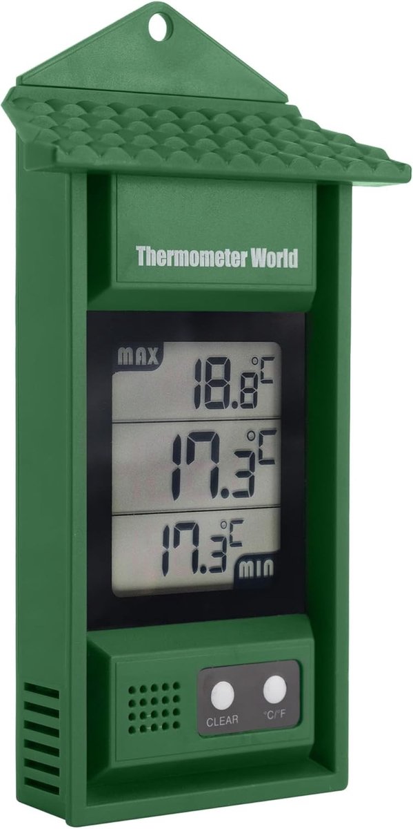 Aanlegthermometer - Wit - Digitale Thermometer met Max en Min Weergave - Voor Binnen en Buitengebruik
