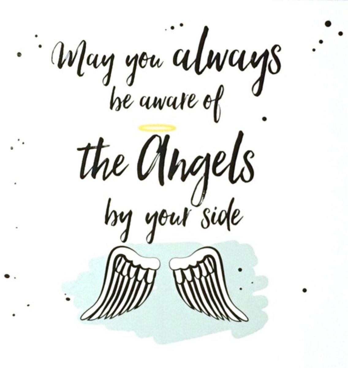 Luxe Wenskaart Angels - Wenskaarten - Angelskaart - Engelbewaarder - May you always be aware of the angels by your side - Serie Joy - Artige - Kaart - 1 Stuks - In Folie - Gratis Verzonden - Hoge Afnamekortingen - 14x14cm