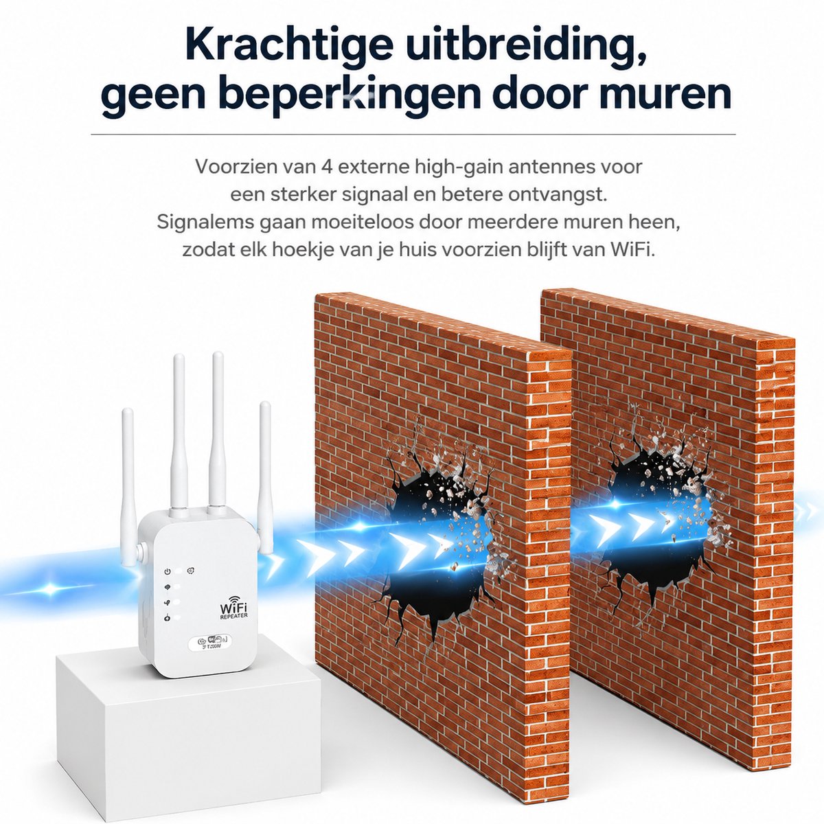 ShantouTutian WiFi Versterker Dual Band 1200 Mbps met Stopcontact - afbeelding 3
