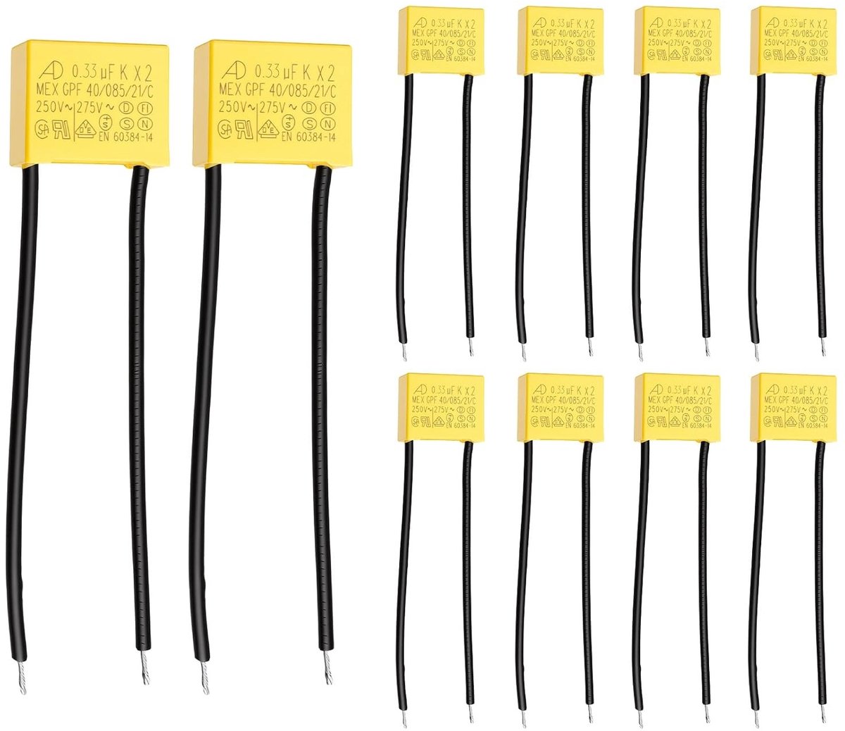 Capacitor 0,33μF 275V voor Elektronische Toepassingen - Hoge Kwaliteit, Betrouwbaar en Duurzaam
