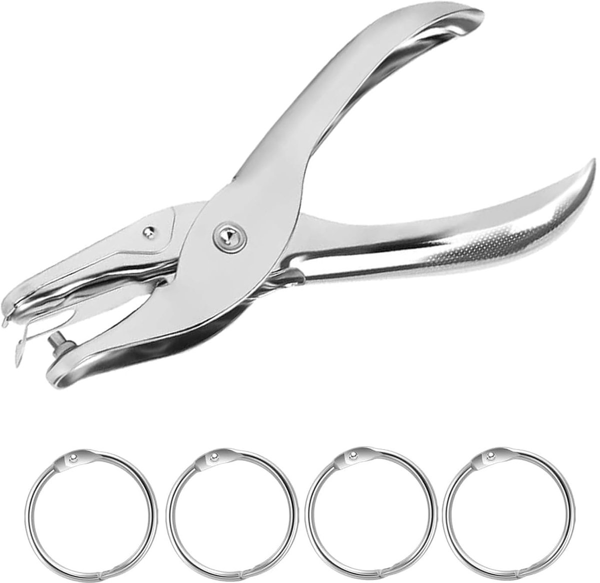 Gatenperforator voor Papier en Foto's, 3mm Ronde Gaten, Inclusief 4 Boekringen van 20mm Diameter