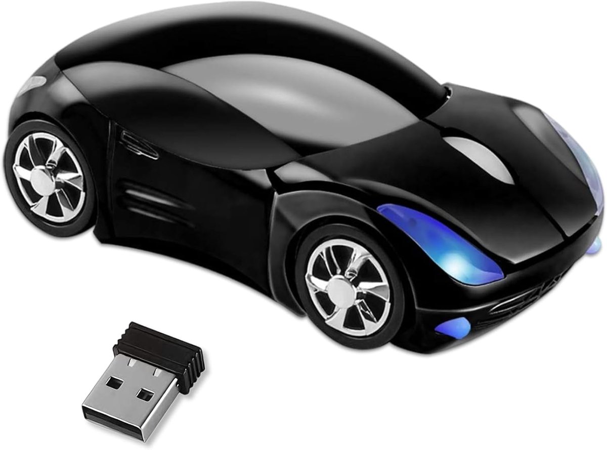 Schattige Draadloze Muis, 2,4GHz met USB-ontvanger en 1600 DPI, Draagbare Muis voor Computer, Laptop en Tablet, Geschikt voor Windows en Mac OS, Leuk Cadeau voor Vrouwen, Zwart
