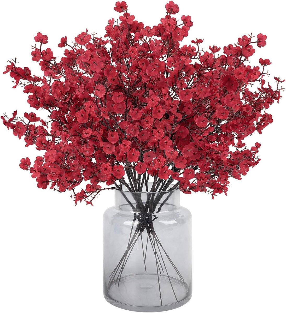 Gedroogd Gipskruid - Set van 12 - Zijde - Rood