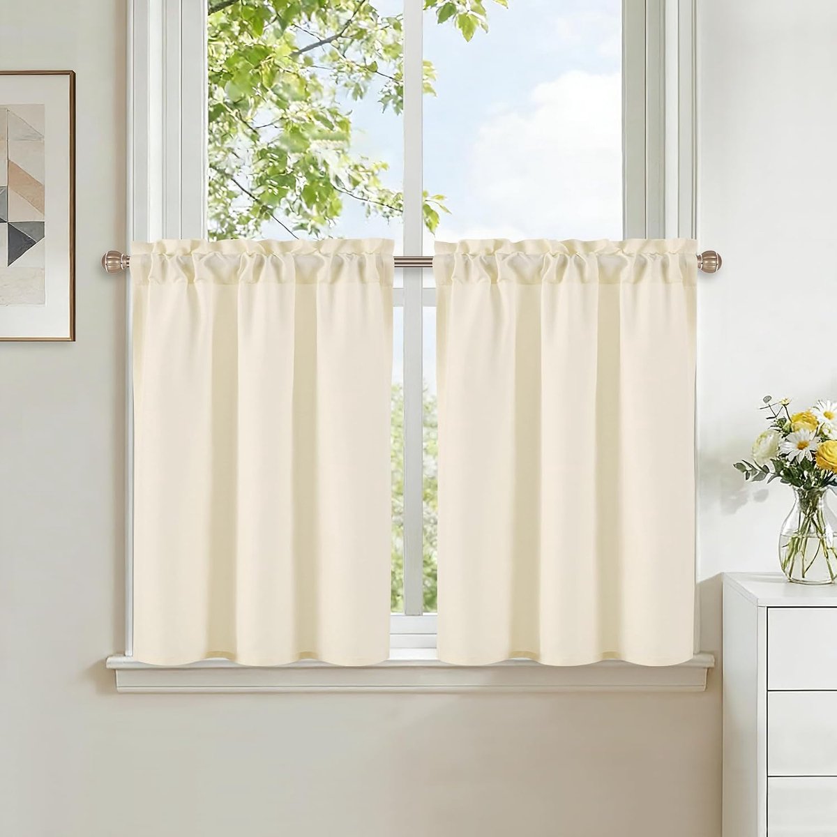 Gordijn - Set van 2 - 60 x 60 cm - Linnen - Modern