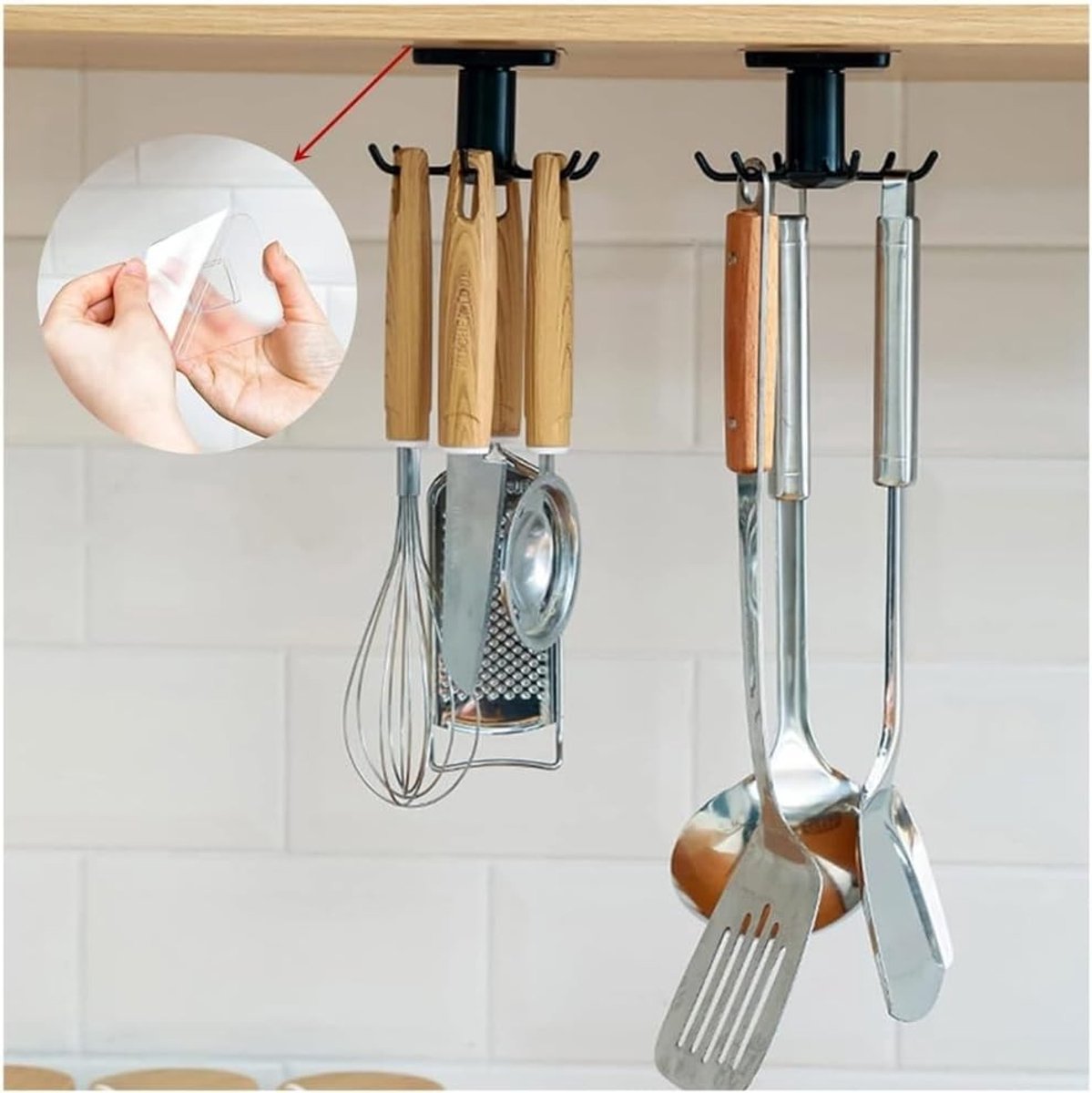 Set van 2 Rotating Keukenhulpmiddelen Houder, 360 Graden Draaiend Keukenaccessoire voor Makkelijk Koken en Organiseren van Keukengerei in de Keuken