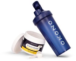 OKONO Electrolytes Lemon 250 g + Shaker - Elektrolyten Poeder Zonder Toegevoegde Suikers - Voor een Ketogeen Dieet - Vegan - Citroen
