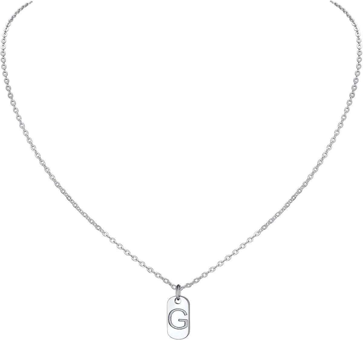 Zilveren Locket Ketting voor Vrouwen met A tot Z Letter, Perfect als Cadeau in Luxe Geschenkdoos