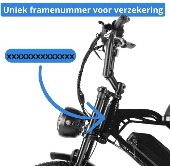 Ebikekopen.com Fatbike S20 Pro - Rijklaar - Lichtgrijs - Special Edition - Hydraulische remmen - 2026/2027 Model - Incl. Slot - Telefoonhouder - Alarmsysteem - Voorrekje - Voetensteuntje - Met Accessoires - Elektrische Fiets - QmWheel — afbeelding 4