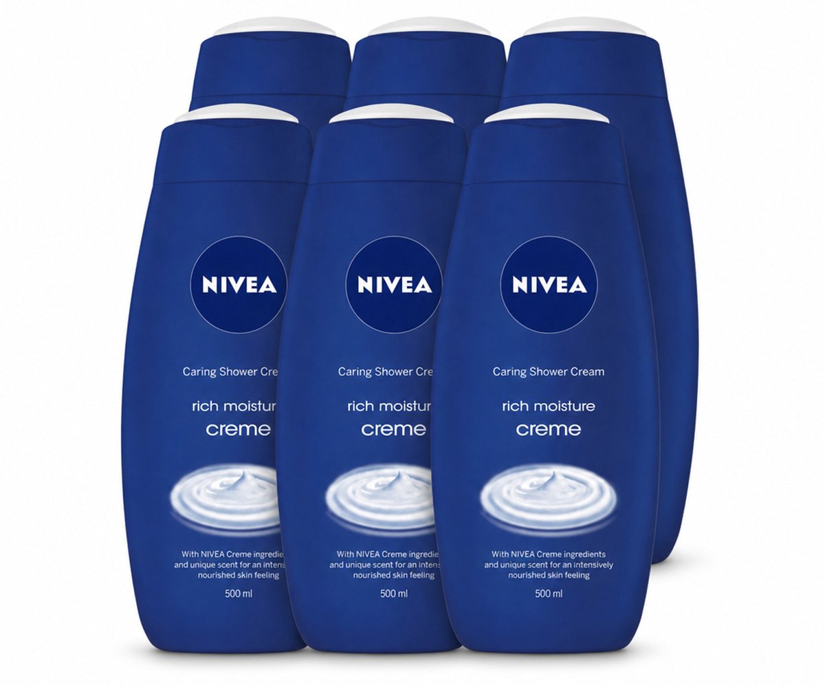 6 x NIVEA - Douchecrème - Rijke Hydratatie - Voedend Huidgevoel - 500 ml - Voordeelverpakking - 6 stuks