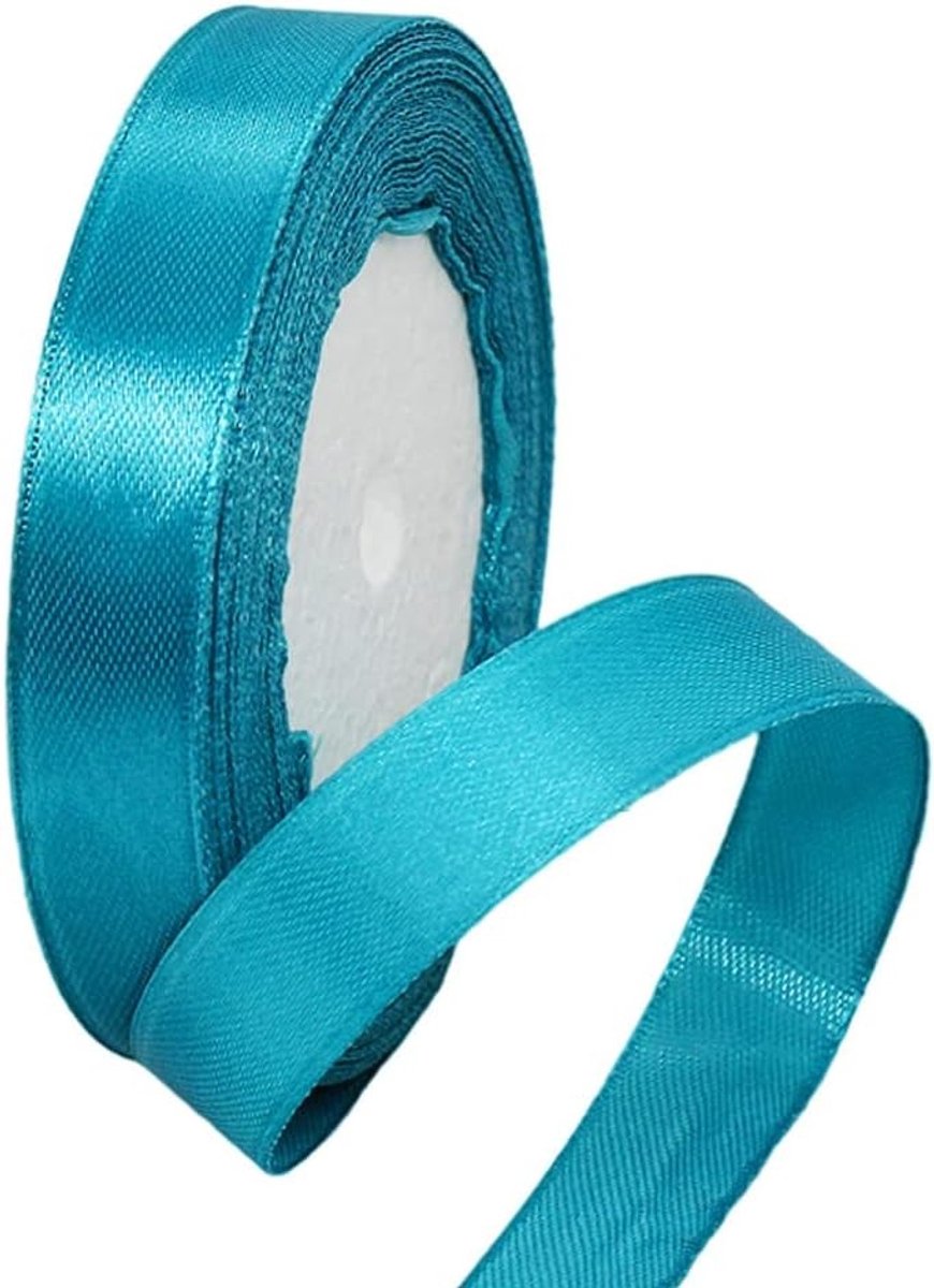 15mm Dubbelzijdig Satijnlint in Peacock Blauw voor Cadeauverpakking, Knutselen, Bruiloft Decoratie en Feestelijke Gelegenheden - 22M Dikte en Kwaliteit