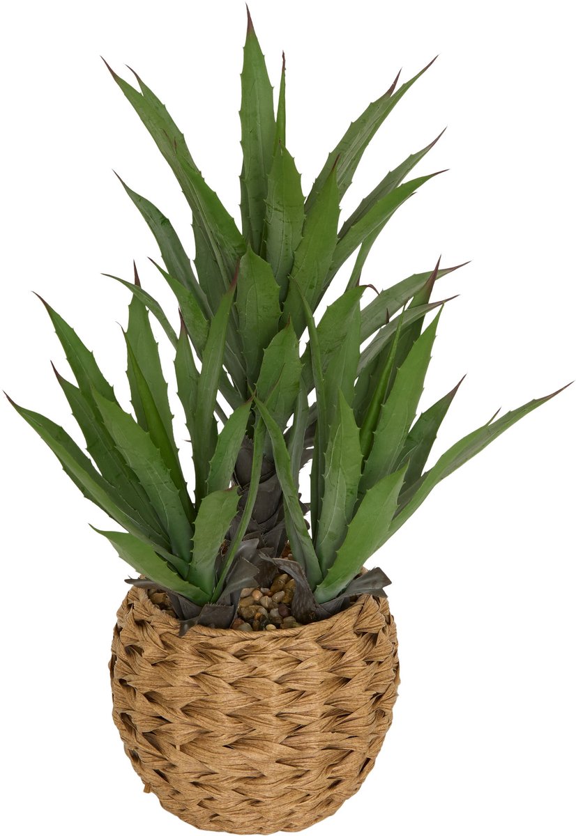 Atmosphera Kunstplant met Gewoven Kunststof Pot - 50x45x61cm - Bruin