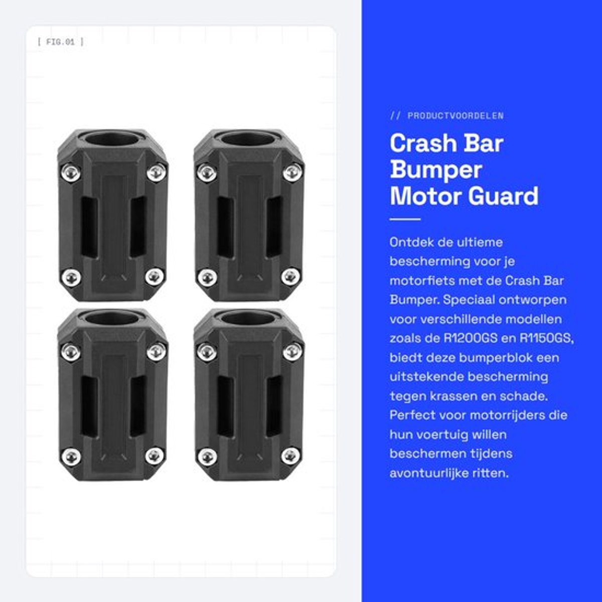 Engine Bumper - 2 Pair - Motorcycle Engine Guard - Bumper Block Protection - Decor
