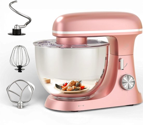 Keukenmachine - Mixer Standmixer - Bakken en Mixen - Planetair Rondsysteem - 8.5 Liter Kom - Roze — afbeelding 3