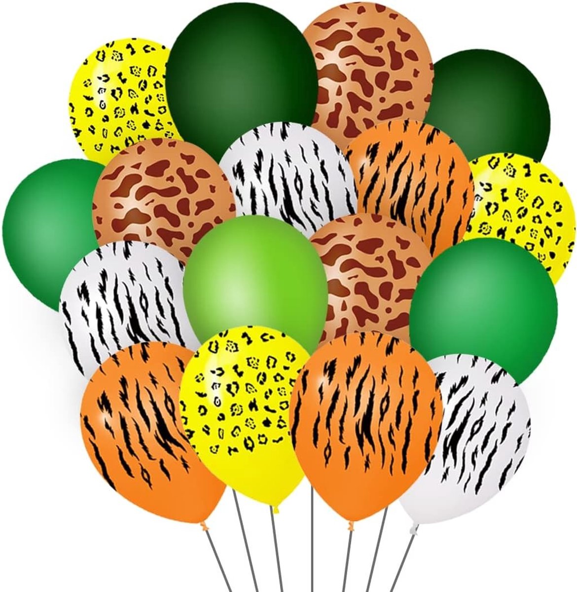 Jungle Safari Ballonnenpakket van 42 Stuks - 30 cm Latex Ballonnen voor Kinderfeestje, Dierenfeest Decoratie en Jungle Thema Versiering