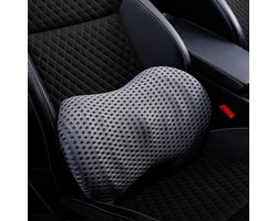 Ergonomisch rugkussen - 46×22x16 cm - Rugsteun - Orthopedisch rugkussen - Lendensteun - Rugsteun Auto - Rugondersteuning - Onderrugondersteuning - Lendenkussen - Ergonomisch - Traagschuim - Geschikt voor Bureaustoel, Auto, Bed, Bank - Grijs A