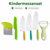 YYchan Kindermessenset-6 Delige Set-Kinderbestek-Veilige Messen Voor Kinderen-Gekleurde kindermessen-keukenset kinderkeuken-Kindermessen met Schilmesje Kindermes Frietsnijder