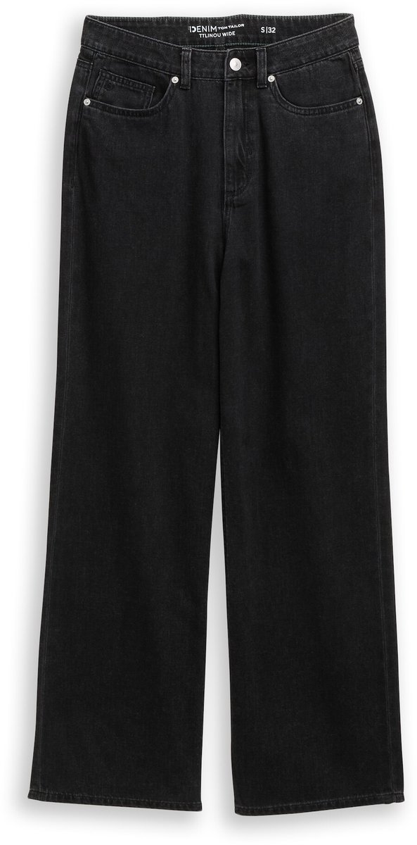 Tom Tailor Denim - TTLINOU WIDE-jeans - Maat XL/32 - black denim