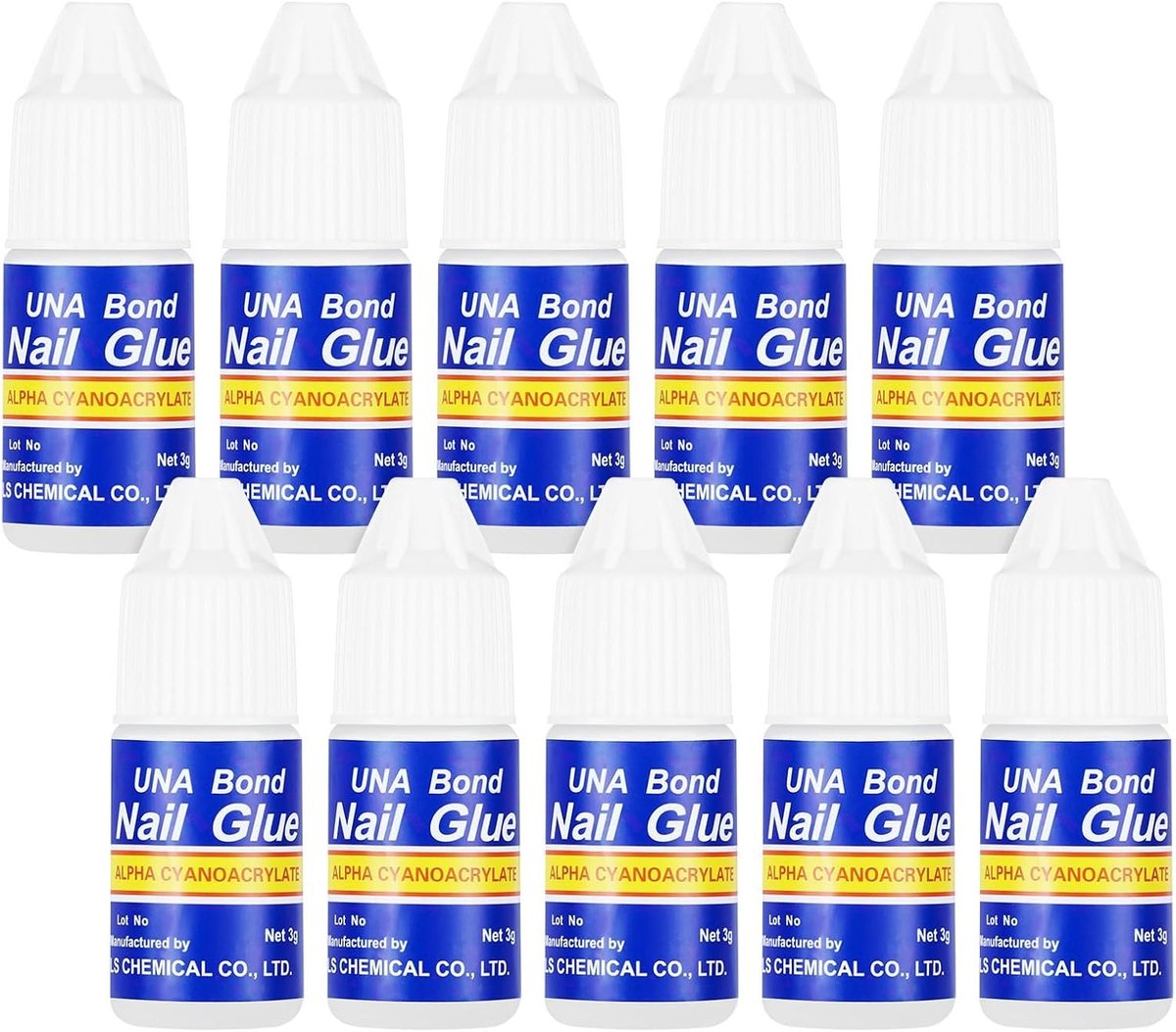 Set van 10 Extra Sterke Nagellijm, Sneldrogende Professionele Lijm voor Kunstnagels, Ideaal voor Thuis en Salon Gebruik