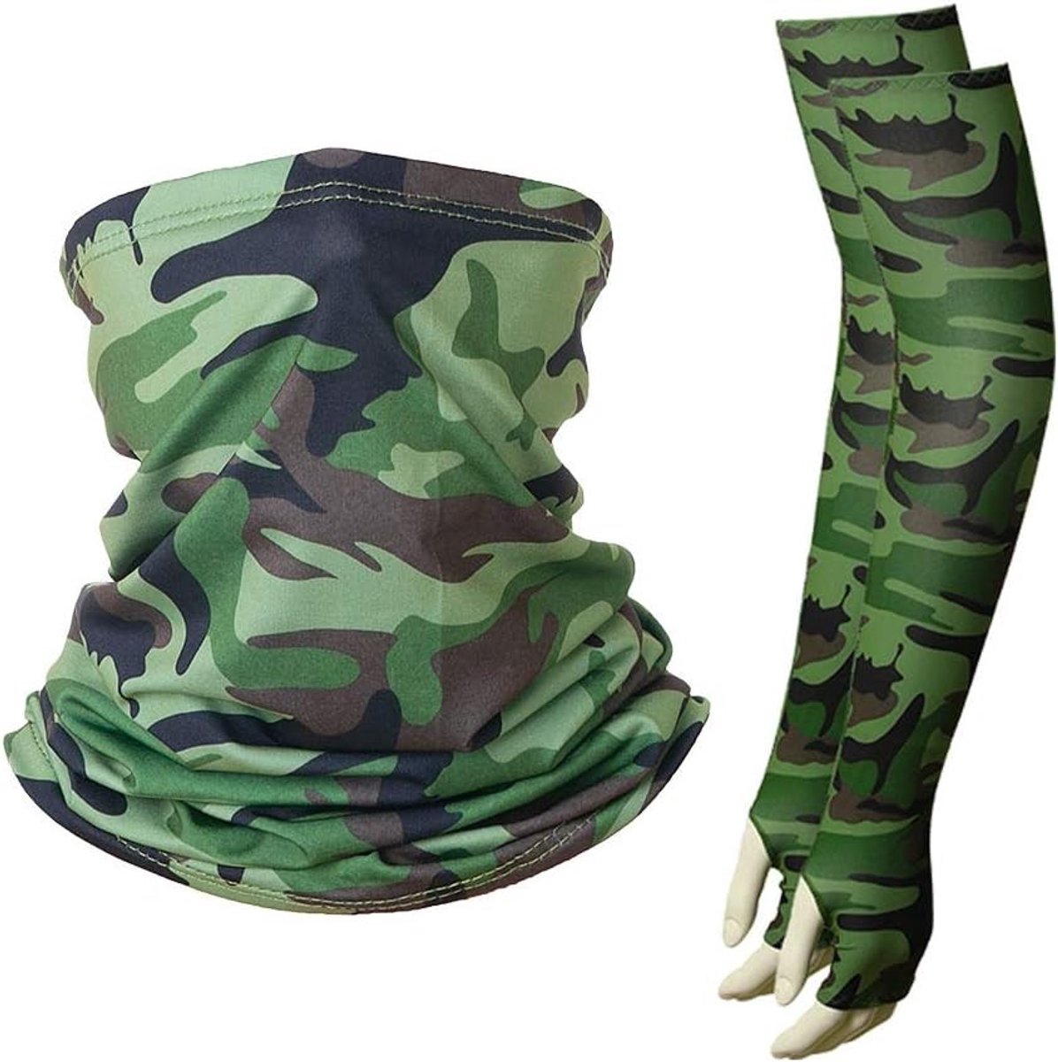 Koel en Ademend UV Beschermend Zomer Balaclava en Arm Warmers Set voor Fietsen, Hardlopen en Wandelen met UPF 50+ Bescherming