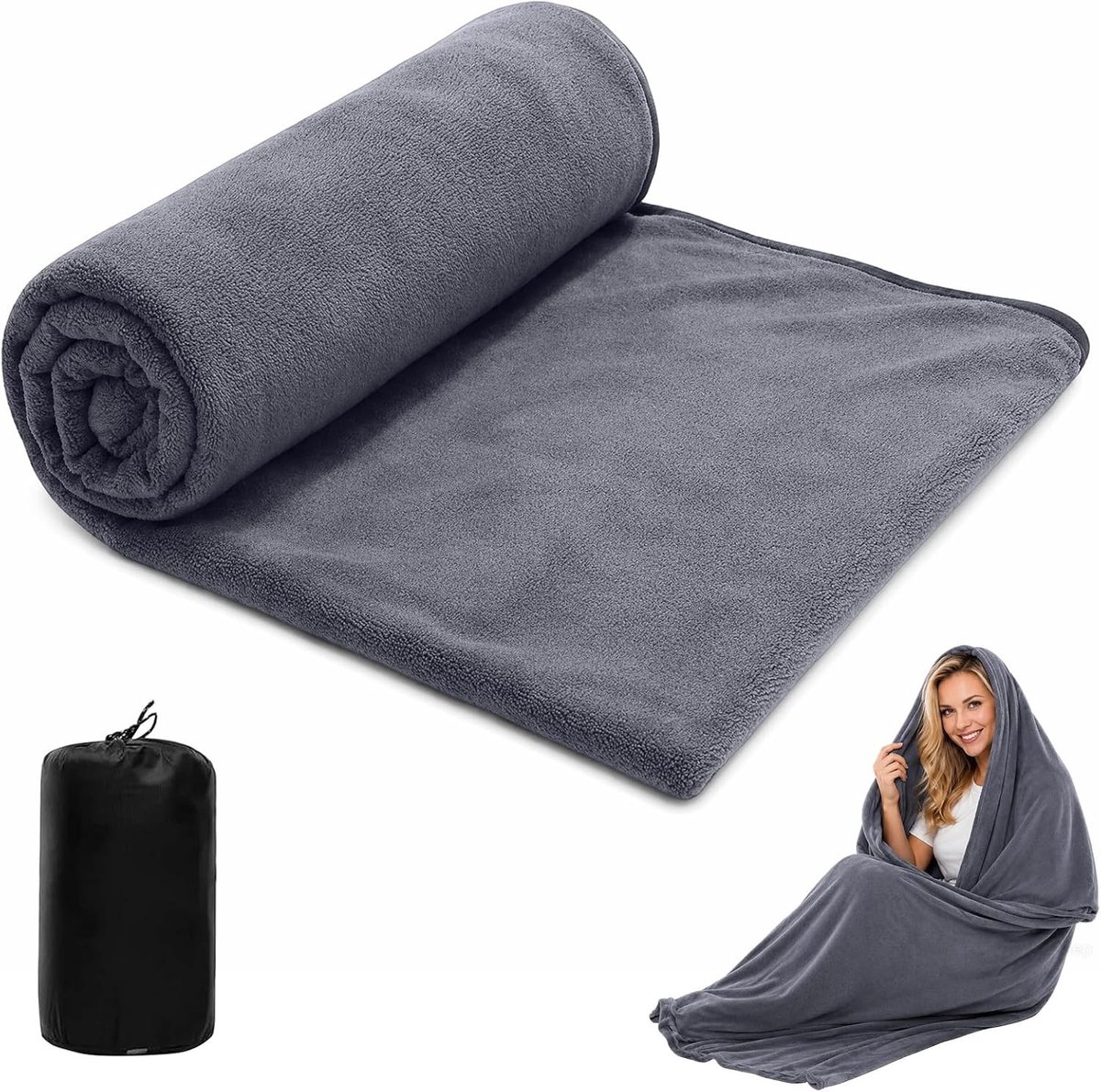 Fleece slaapzak voor extra comfort, lichtgewicht inlett en ideale isolatie voor kamperen