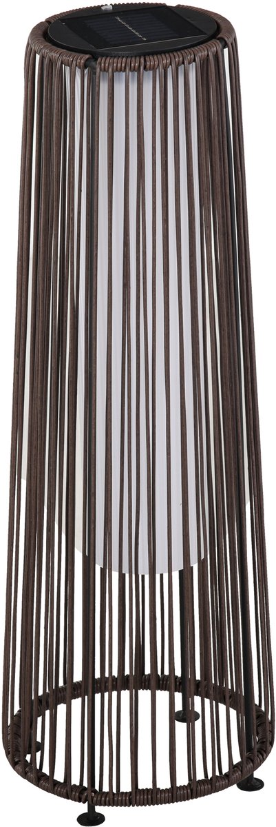 Outsunny Rattan Lamp PE, staal, kunststof 21,5L x 21,5B x 61H cm Bruin