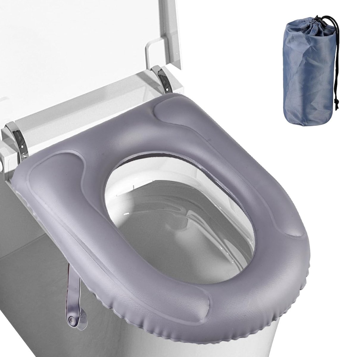 Comfortabel opblaasbaar toiletzitkussen met zuignap, verstelbare wc-stoelbekleding voor pijnverlichting, ideaal voor ouderen en volwassenen met stuitbeenklachten