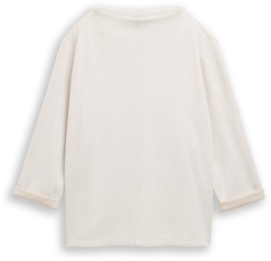 Tom Tailor - Sweatshirt met opstaande kraag - Maat M - sand stone beige melange