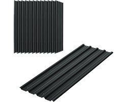 Outsunny Dakplaten Set Van 12 - Dakbeplating, dakpaneel, trapeziumplaat - Donkergrijs