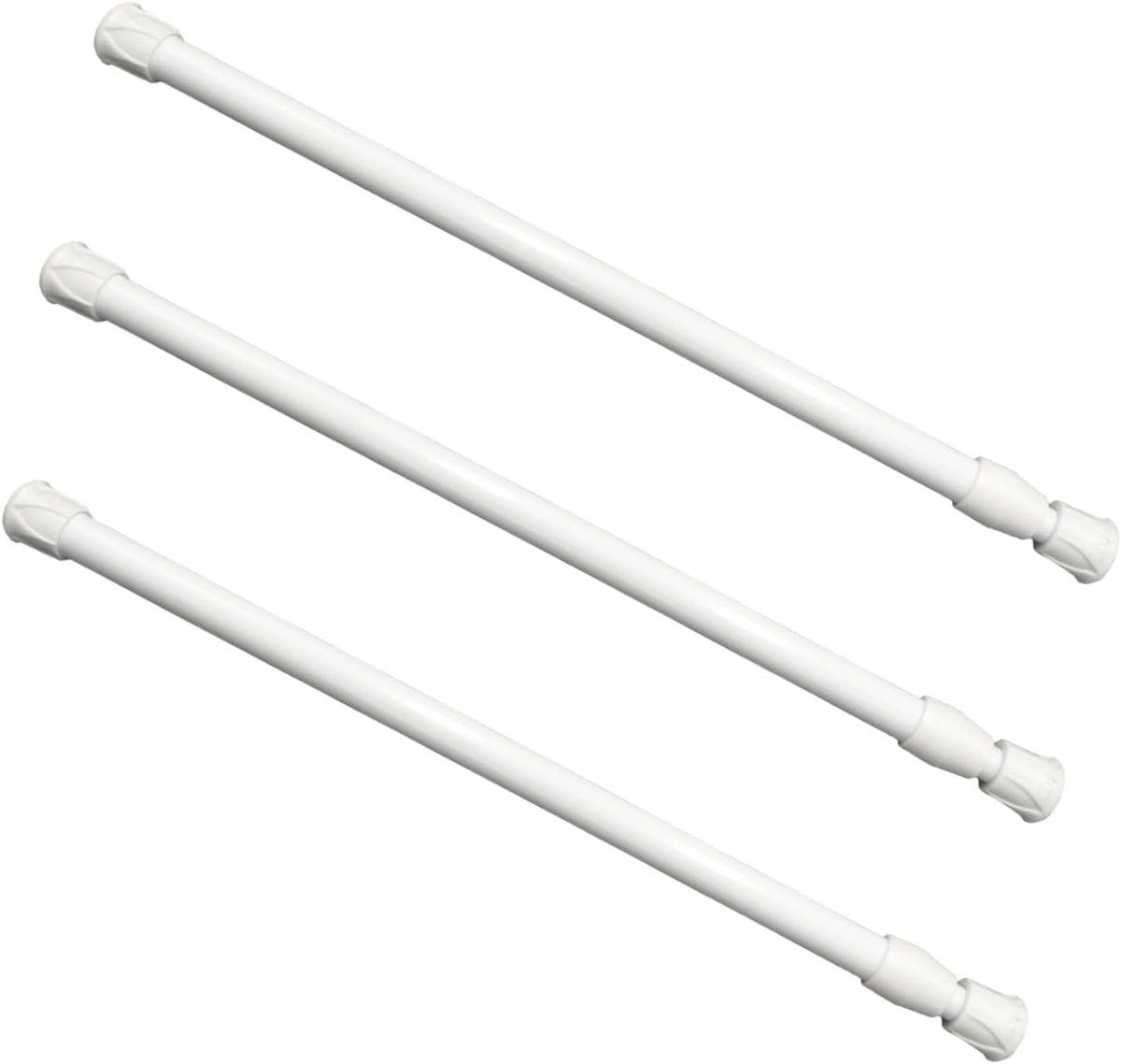 Set van 3 Versterkte Tension Rods voor Raamdecoratie, Boekenkasten en Kasten - Ideaal voor Hangende Gordijnen en Ondersteuning