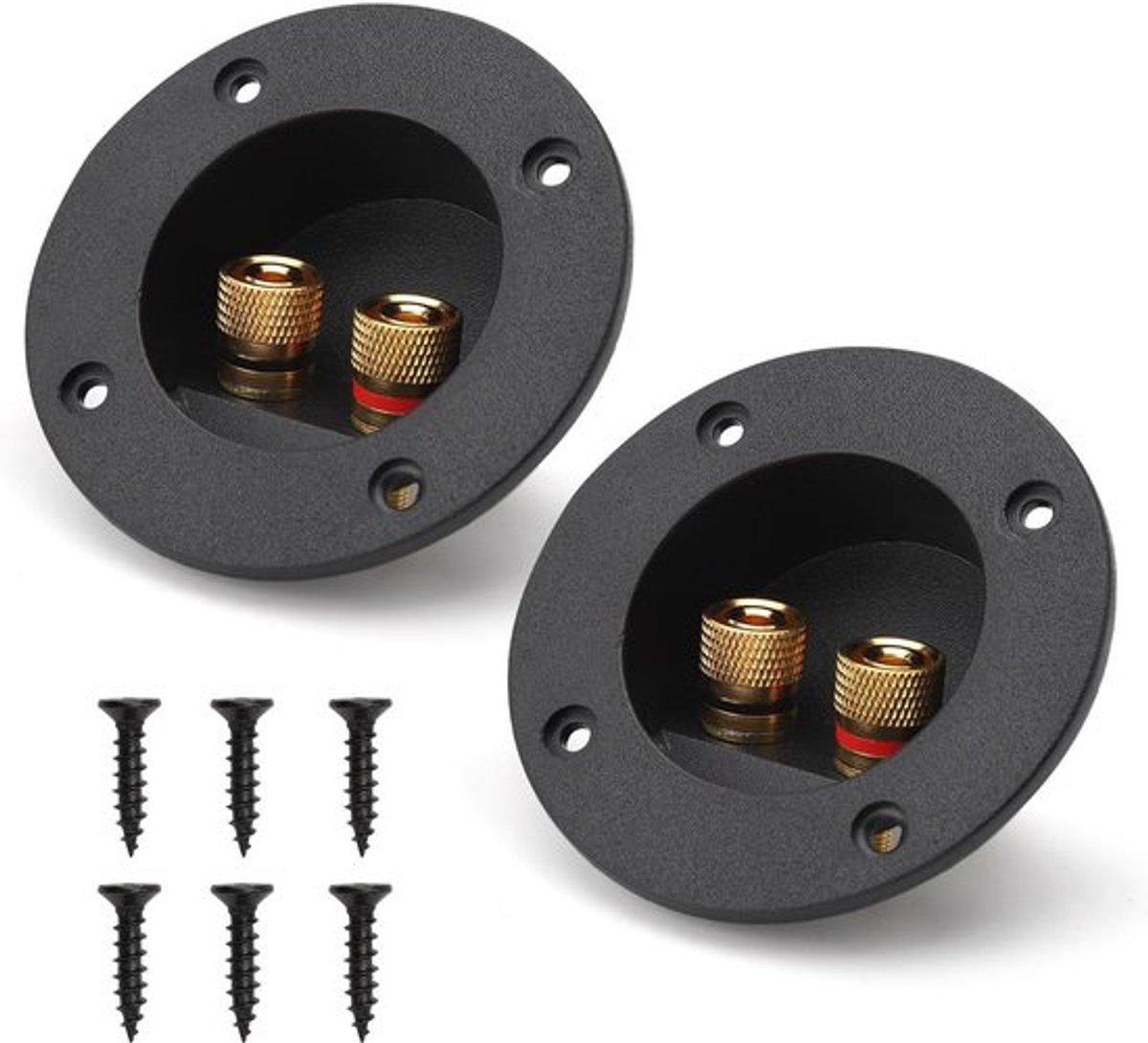 Dailygoody - 2-Way Speaker Box Terminal - 2pcs - Ideaal voor Subwoofer - Zwart