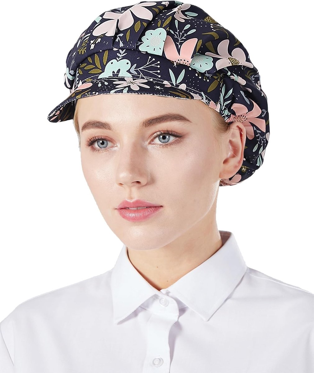 Unisex Mob Cap Chef Hoed voor de Keuken en Werkplaats - Beschermende Hoed met Visor, Set van 3, Geschikt voor Volwassenen, Ideaal voor Koken en Industrie