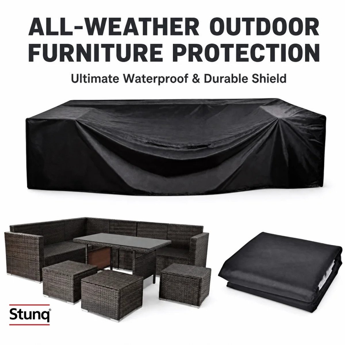 Stunq 130 cm Tuinmeubelhoes Zwart Waterdicht