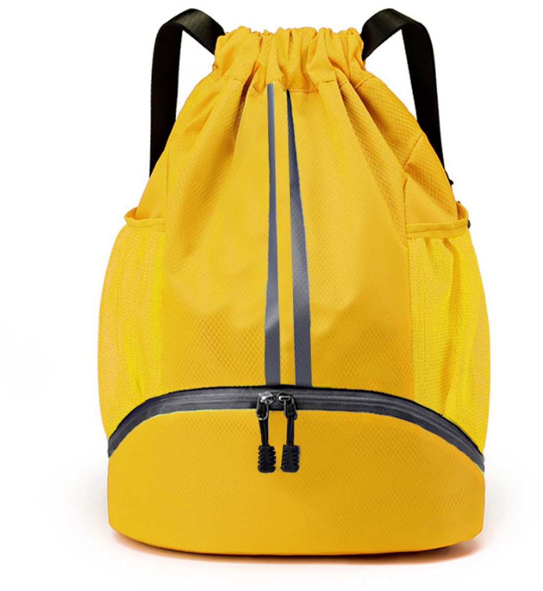 Zwemtas met Trekkoord - Sporttas Gymtas - Zwemmen en Sport - Apart Schoenenvak - 47 x 32 cm - geel