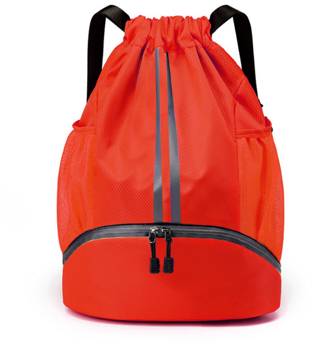 Zwemtas met Trekkoord - Sporttas Gymtas - Zwemmen en Sport - Apart Schoenenvak - 47 x 32 cm - rood