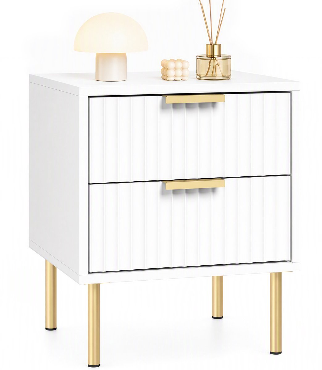 HOMCOM-Nachtkastje-MDF-40x39x48cm-Wit