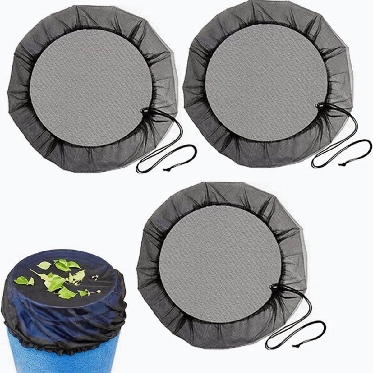 4-delig wateropvangnet, muggennet voor wateropvangbakken, regenwatertanknet, regenwaterfilter, beschermend net tegen bladeren en muggenlarven, 80 cm