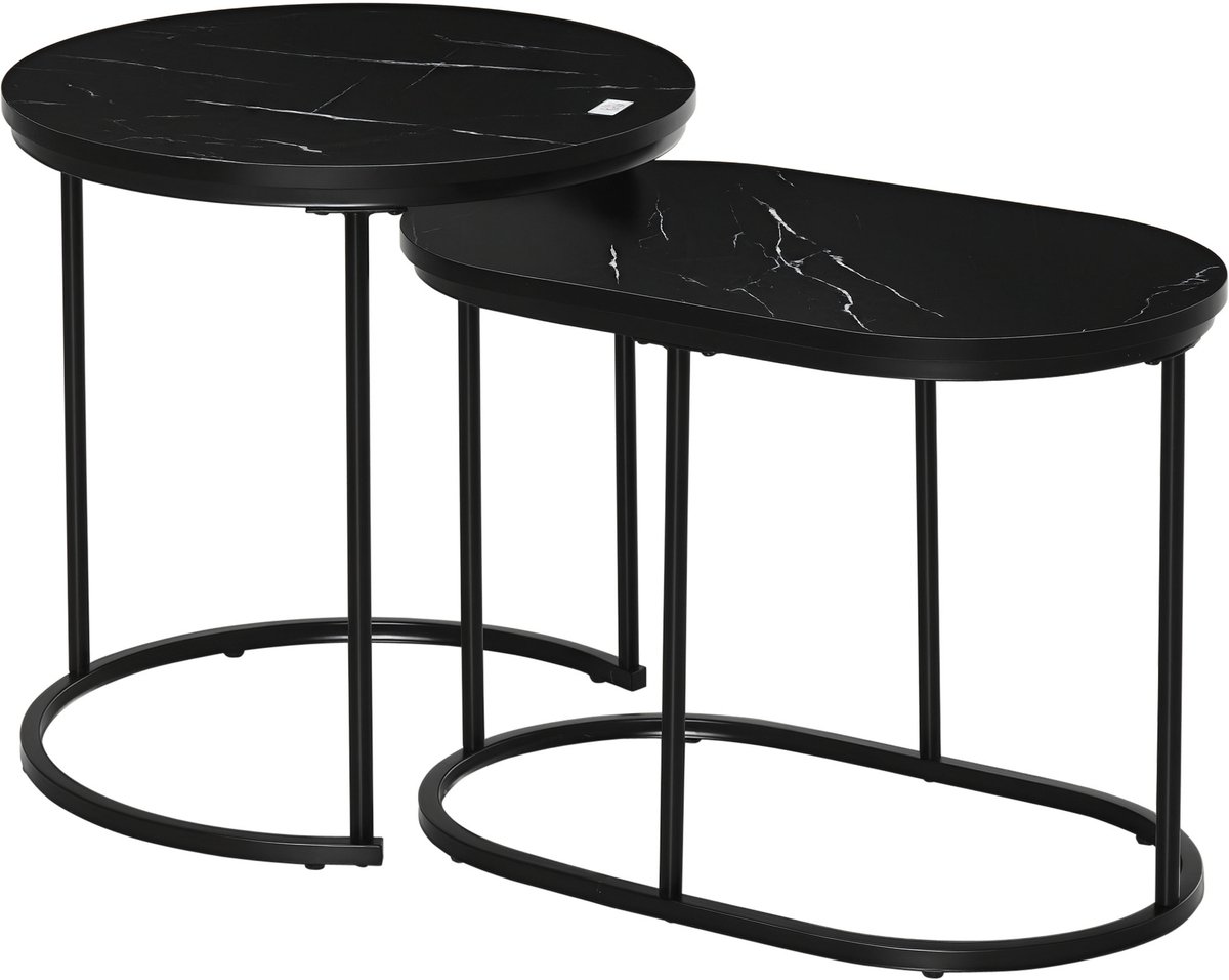 HOMCOM Couchtisch-Set ineinander Verstaubar 839-374