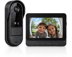 Draadloze Video Deurbel met Camera - 2.4GHz Zonder WiFi & App - IP65 Waterdicht - Nachtzicht & Tweeweg Audio - Automatische Foto & Video - Geen Abonnement