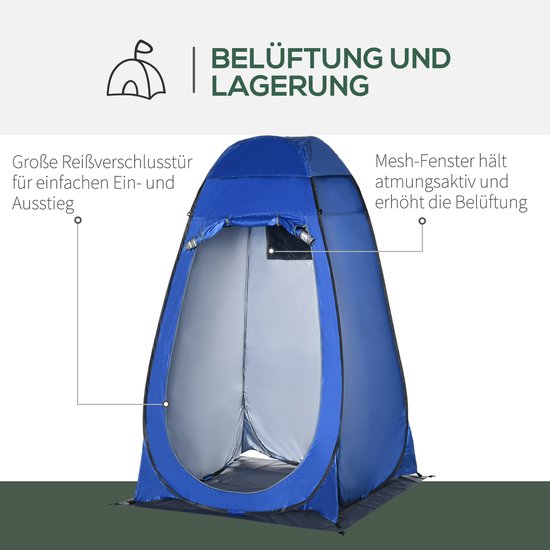 Outsunny-Pop up Duschzelt-Polyester, Stahl-Blau van Outsunny — afbeelding 4