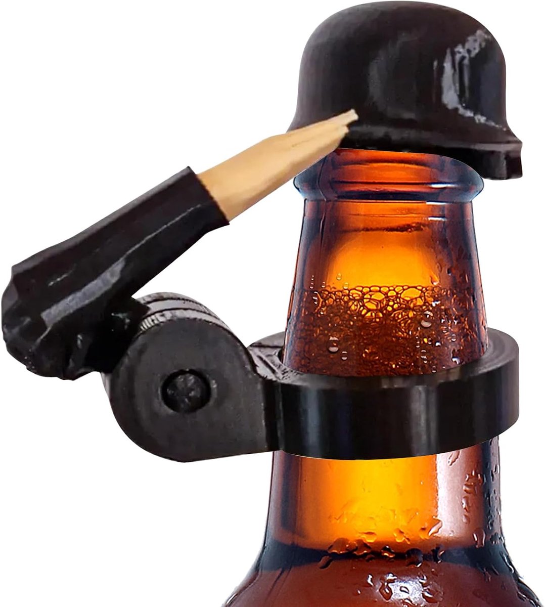 Soldaat saluut bierfles helm flesstopper bierflessen bierflessen helm bierflesstopper herbruikbare stofbestendige grappige decoratieve doppen voor feestjes veteranen liefhebbers